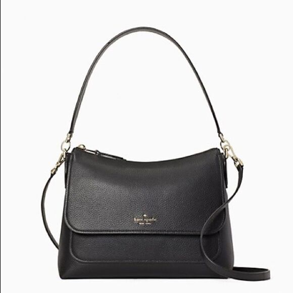 KATE SPADE melody black flap shoulder bag $399 - Picture 1 of 11